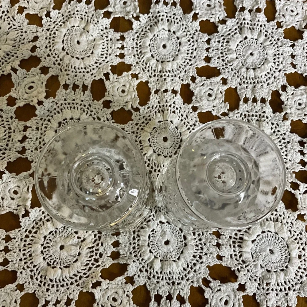 2 Vintage Clear Glass Whitehall Indiana Cubist Ice Tea Tumblers Glasses - Picture 3 of 5